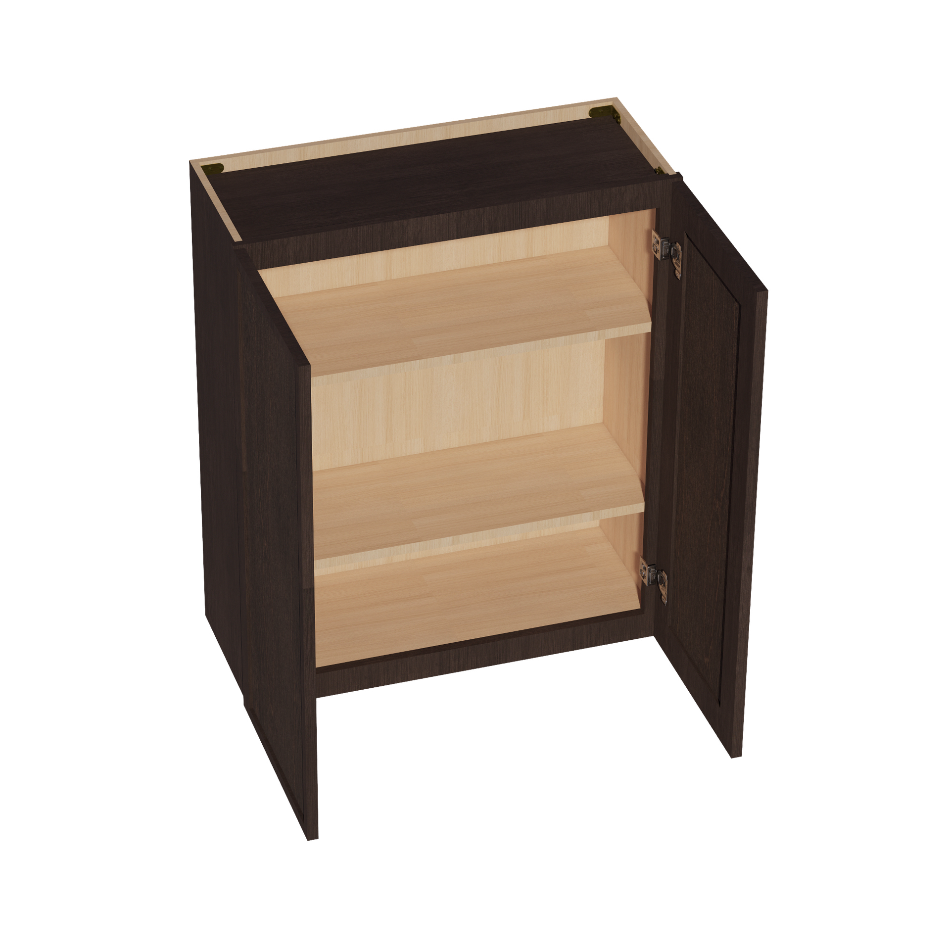 W3036-SSE  Wall Cabinet 2 Doors & 2 Shelves - Slim Shaker Style - Espresso   30"W x 36"H x 12"D