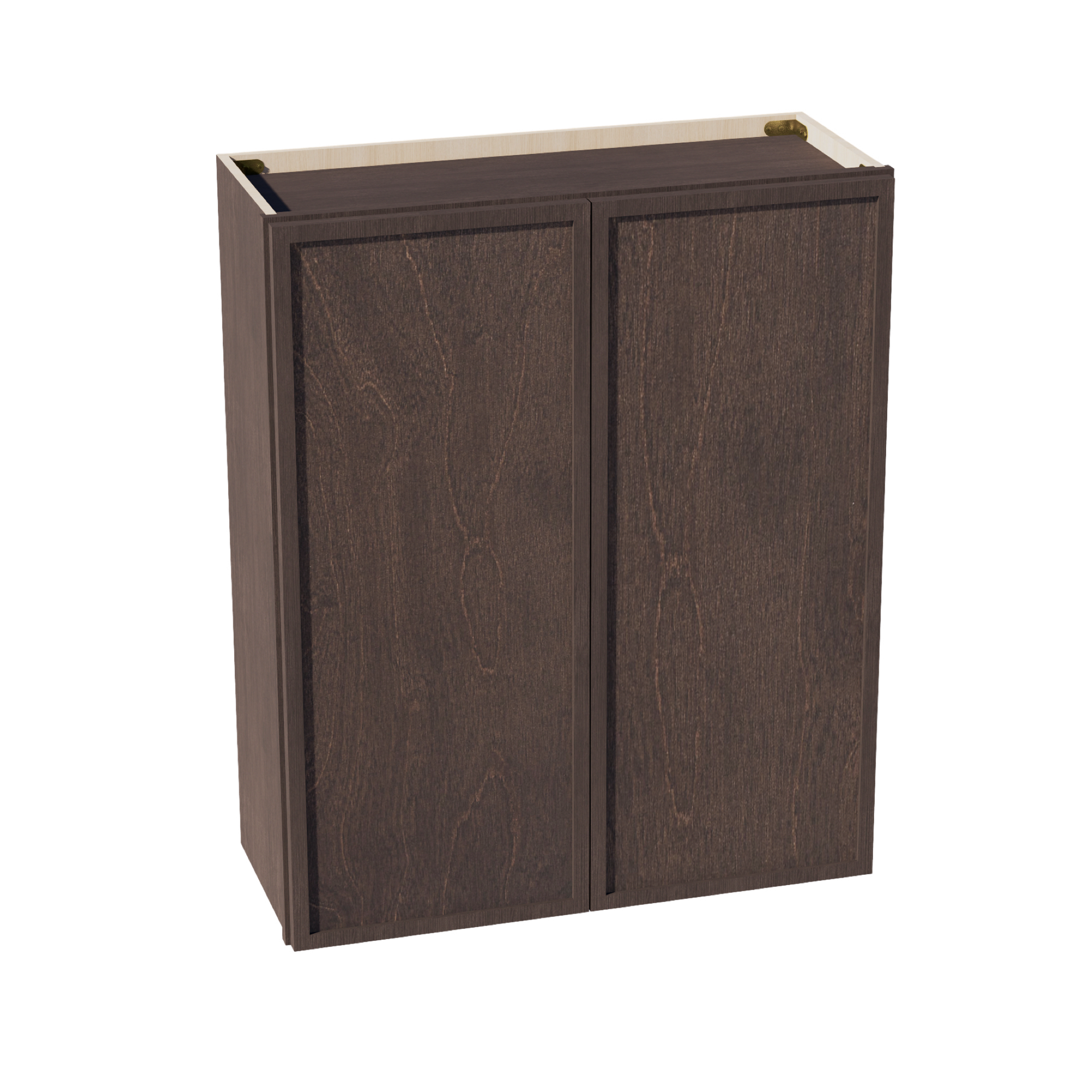 W3036-SSE  Wall Cabinet 2 Doors & 2 Shelves - Slim Shaker Style - Espresso   30"W x 36"H x 12"D