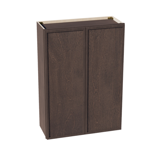 W3042-SSE  Wall Cabinet 2 Doors & 2 Shelves - Slim Shaker Style - Espresso   30"W x 42"H x 12"D