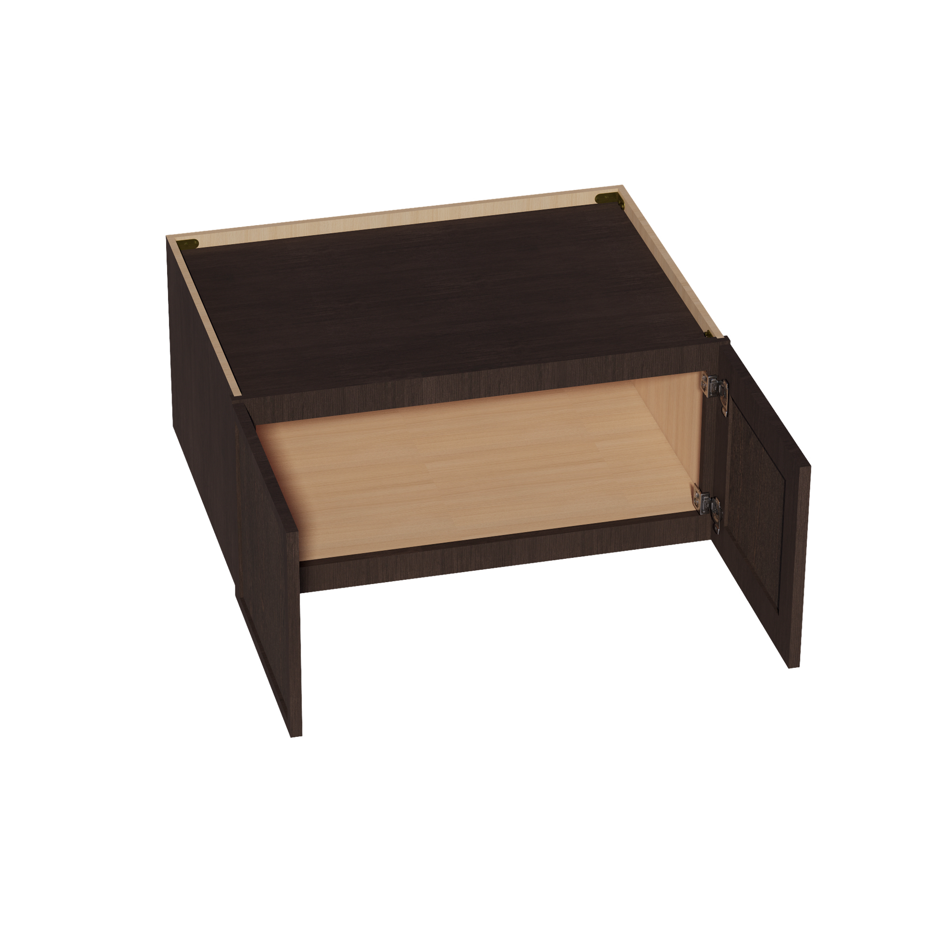 W3315-SSE  Wall Cabinet 2 Doors & 2 Shelves - Slim Shaker Style - Espresso   33"W x 15"H x 12"D