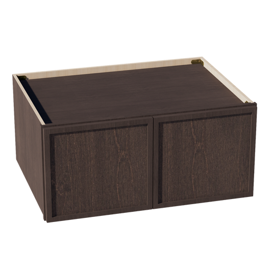 W3315-SSE  Wall Cabinet 2 Doors & 2 Shelves - Slim Shaker Style - Espresso   33"W x 15"H x 12"D