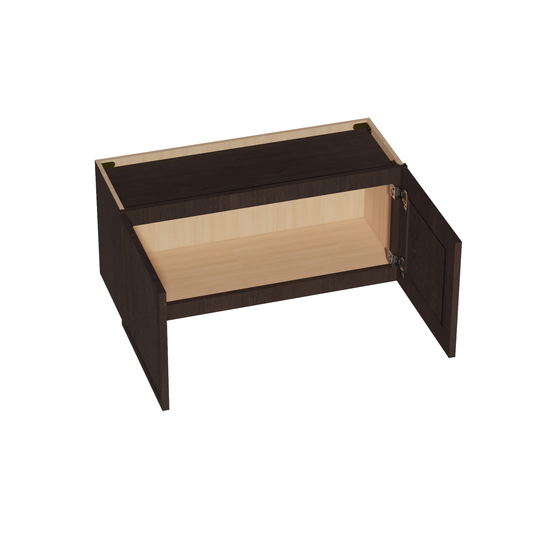 W331524-SSE  Wall Cabinet 2 Doors & 2 Shelves - Slim Shaker Style - Espresso   33"W x 15"H x 24"D