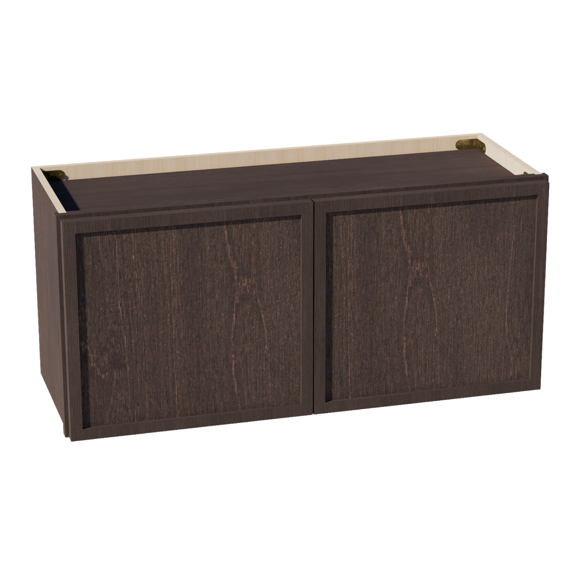 W331524-SSE  Wall Cabinet 2 Doors & 2 Shelves - Slim Shaker Style - Espresso   33"W x 15"H x 24"D