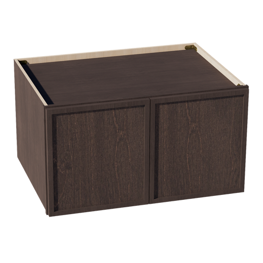 W3318-SSE  Wall Cabinet 2 Doors & 2 Shelves - Slim Shaker Style - Espresso   33"W x 18"H x 12"D
