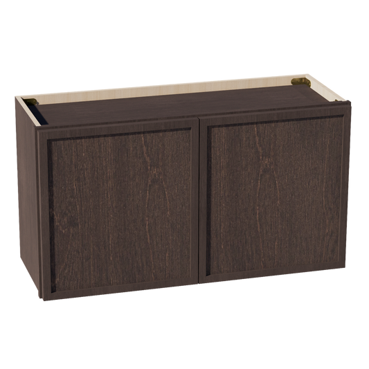 W331824-SSE  Wall Cabinet 2 Doors & 2 Shelves - Slim Shaker Style - Espresso   33"W x 18"H x 24"D