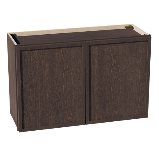 W3321-SSE  Wall Cabinet 2 Doors & 2 Shelves - Slim Shaker Style - Espresso   33"W x 21"H x 12"D