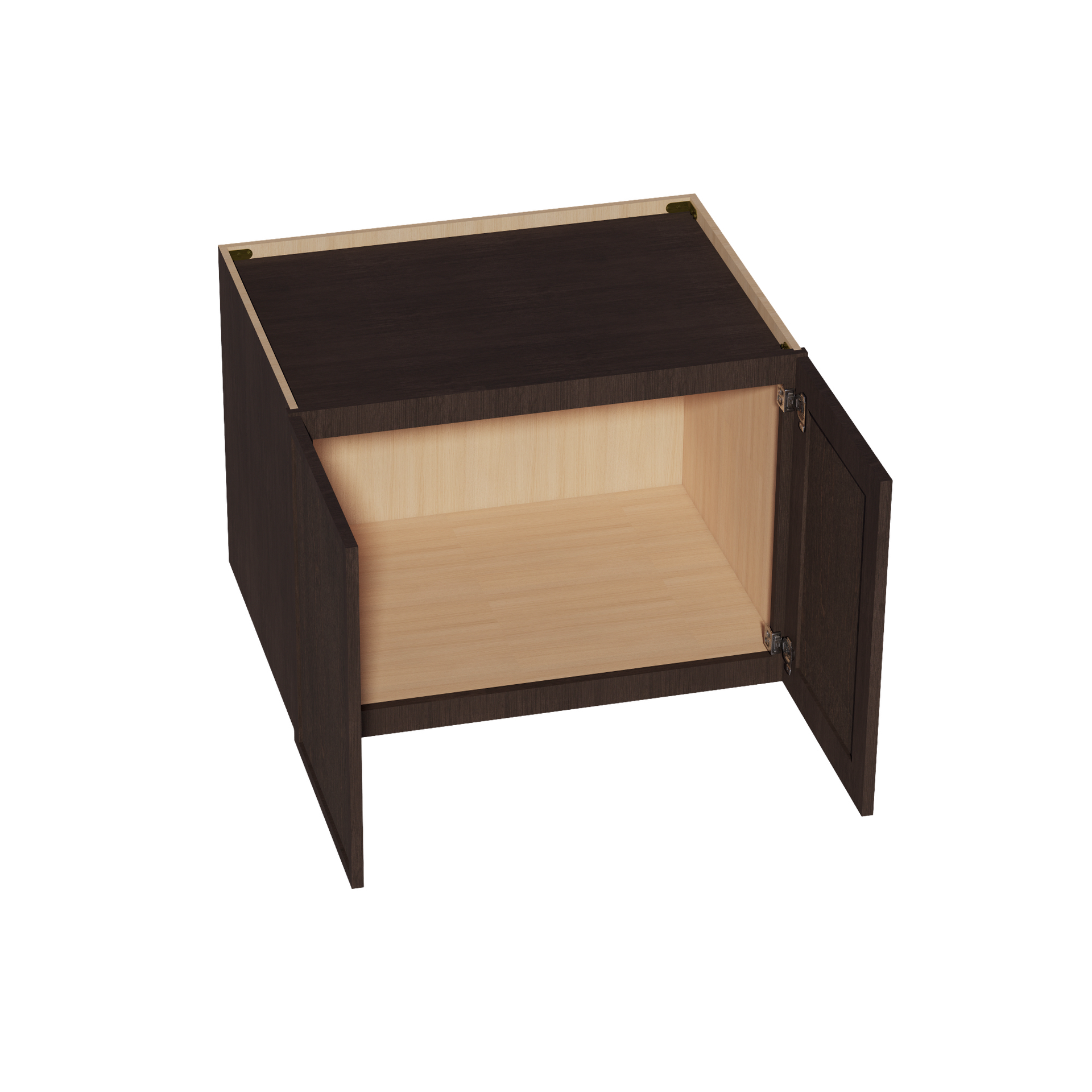 W3324-SSE  Wall Cabinet 2 Doors & 2 Shelves - Slim Shaker Style - Espresso   33"W x 24"H x 12"D