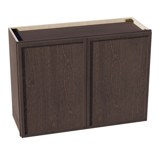 W332424-SSE  Wall Cabinet 2 Doors & 2 Shelves - Slim Shaker Style - Espresso   33"W x 24"H x 24"D