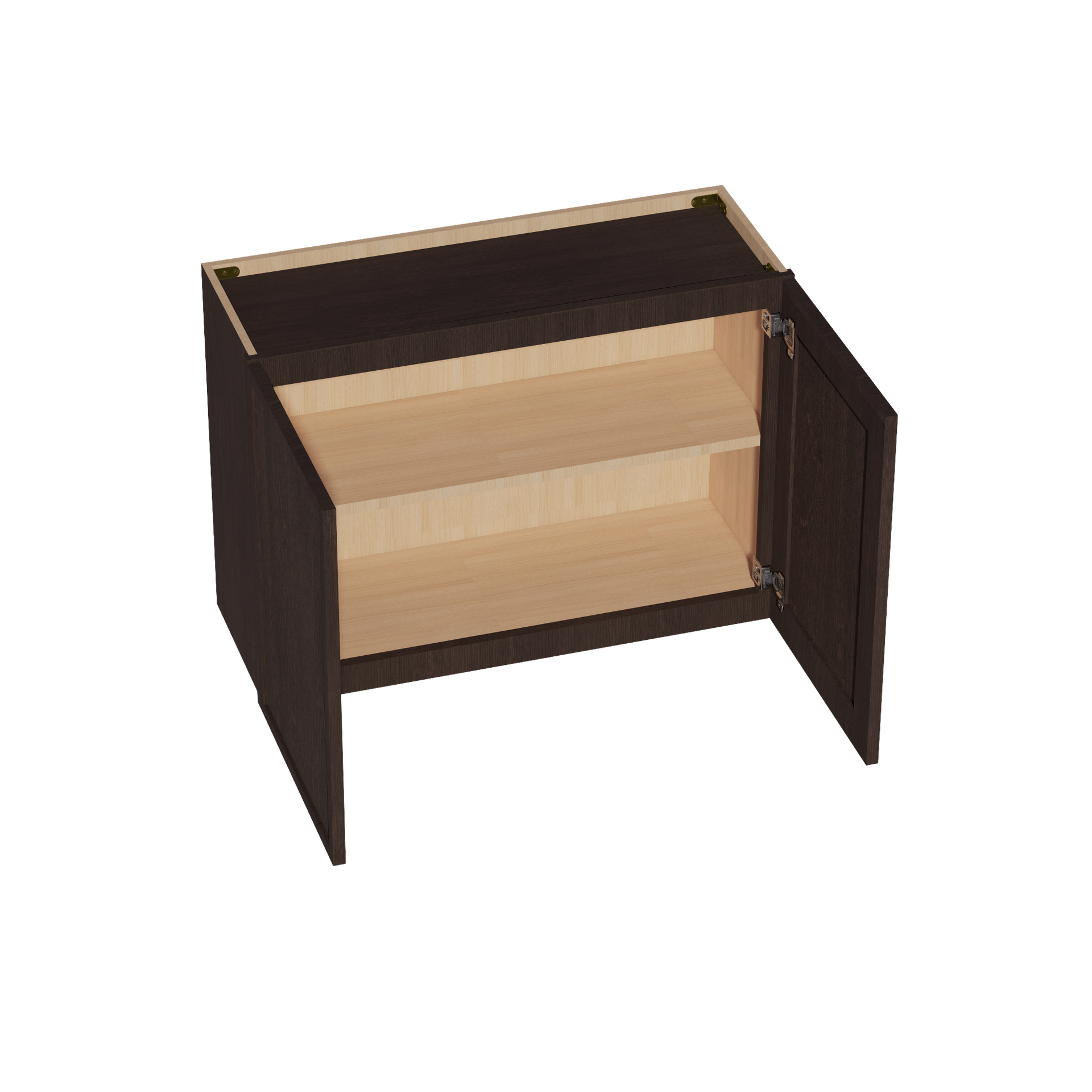 W332424-SSE  Wall Cabinet 2 Doors & 2 Shelves - Slim Shaker Style - Espresso   33"W x 24"H x 24"D
