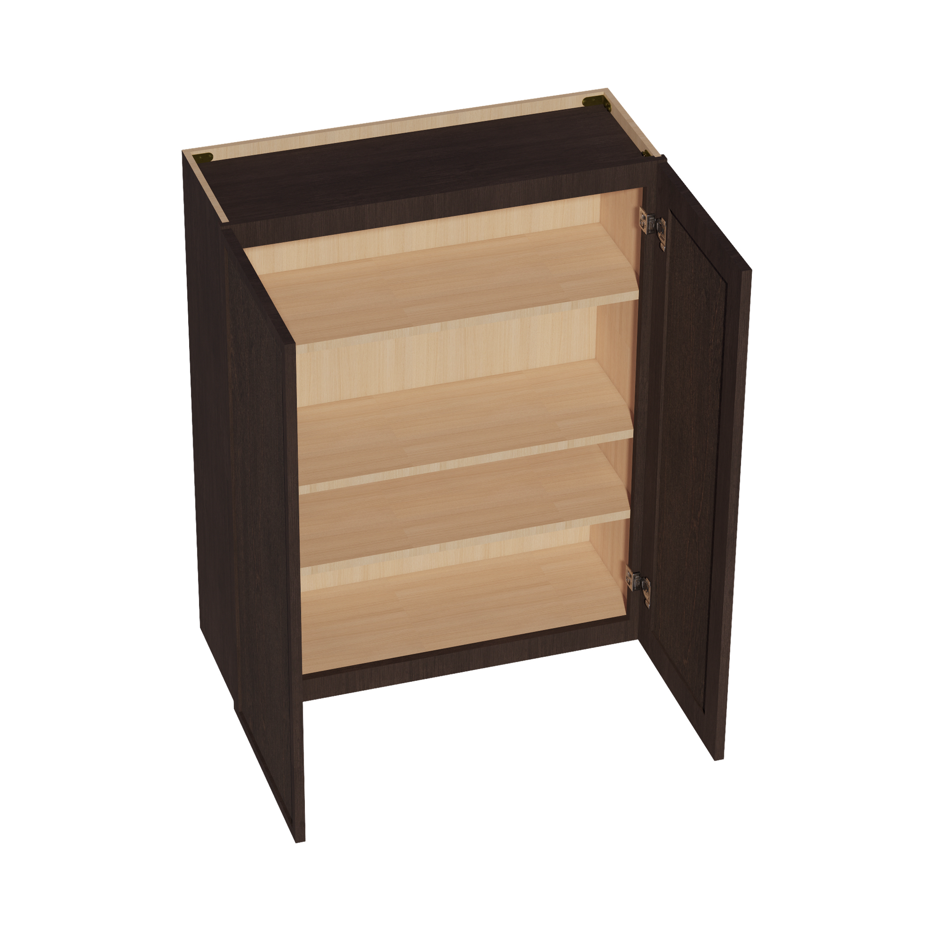 W3342-SSE  Wall Cabinet 2 Doors & 2 Shelves - Slim Shaker Style - Espresso   33"W x 42"H x 12"D