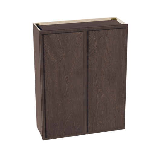 W3342-SSE  Wall Cabinet 2 Doors & 2 Shelves - Slim Shaker Style - Espresso   33"W x 42"H x 12"D