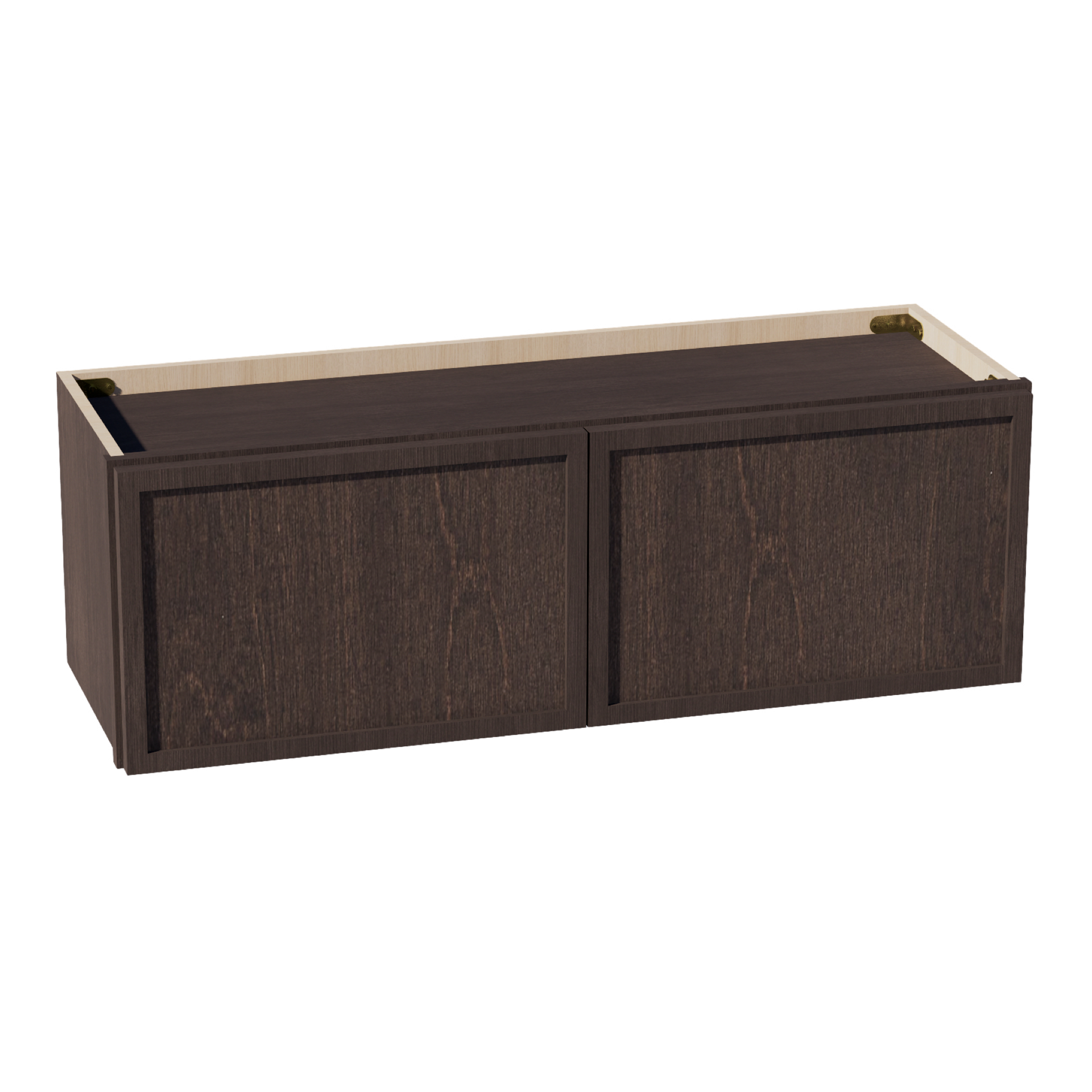 W361224-SSE  Wall Cabinet 2 Doors & 2 Shelves - Slim Shaker Style - Espresso   36"W x 12"H x 24"D