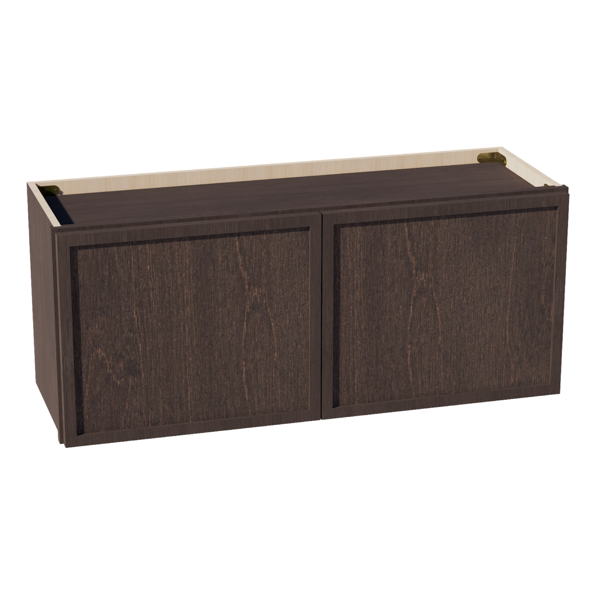 W361524-SSE  Wall Cabinet 2 Doors & 2 Shelves - Slim Shaker Style - Espresso   36"W x 15"H x 24"D