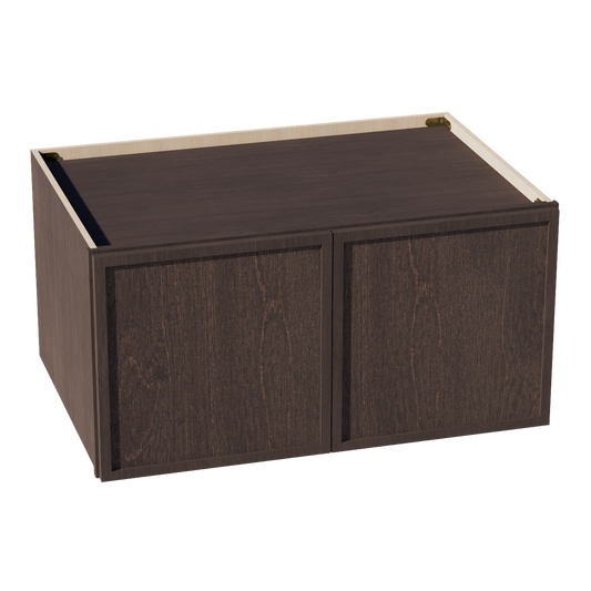 W3618-SSE  Wall Cabinet 2 Doors & 2 Shelves - Slim Shaker Style - Espresso   36"W x 18"H x 12"D
