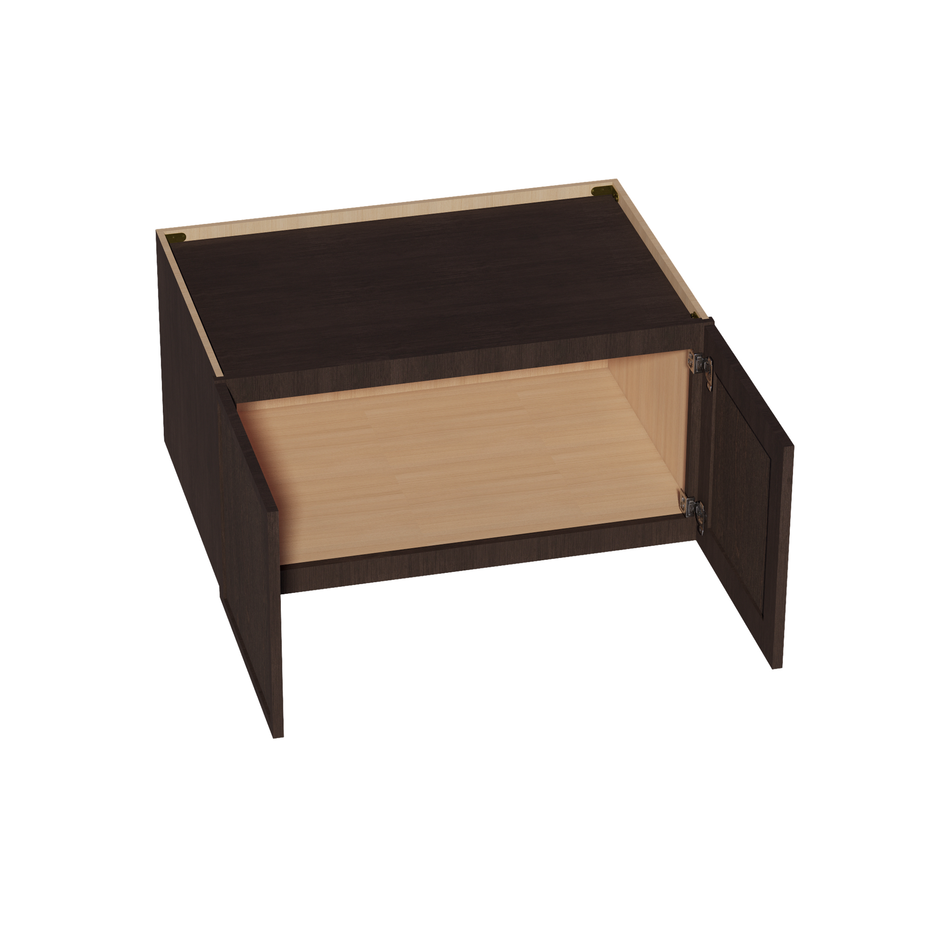 W3618-SSE  Wall Cabinet 2 Doors & 2 Shelves - Slim Shaker Style - Espresso   36"W x 18"H x 12"D