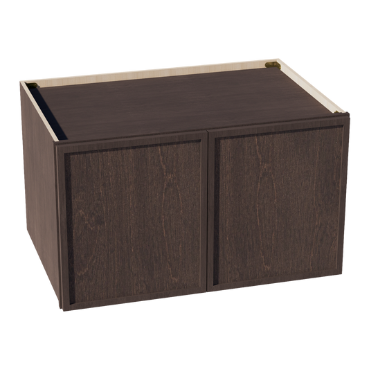 W3621-SSE  Wall Cabinet 2 Doors & 2 Shelves - Slim Shaker Style - Espresso   36"W x 21"H x 12"D