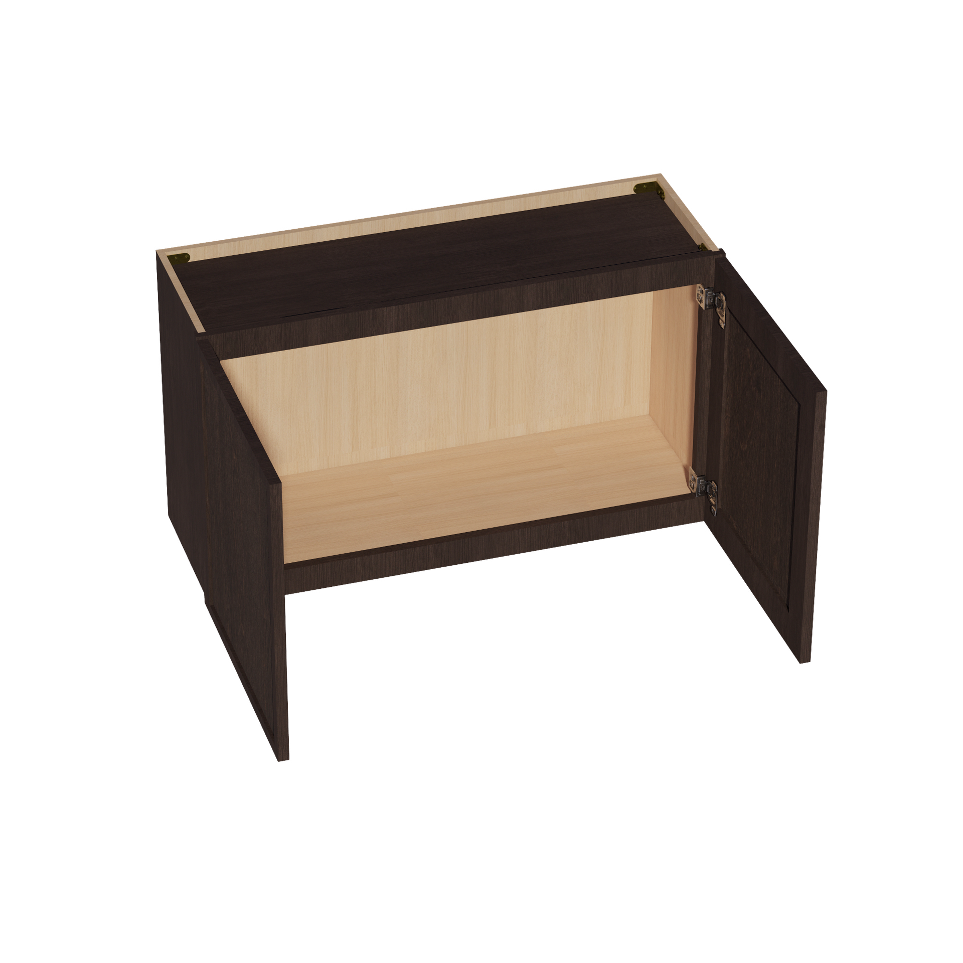 W362124-SSE  Wall Cabinet 2 Doors & 2 Shelves - Slim Shaker Style - Espresso   36"W x 21"H x 24"D