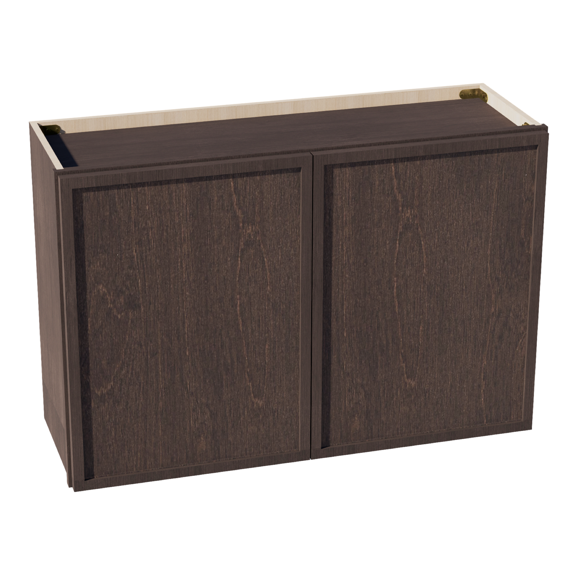W362424-SSE  Wall Cabinet 2 Doors & 2 Shelves - Slim Shaker Style - Espresso   36"W x 24"H x 24"D