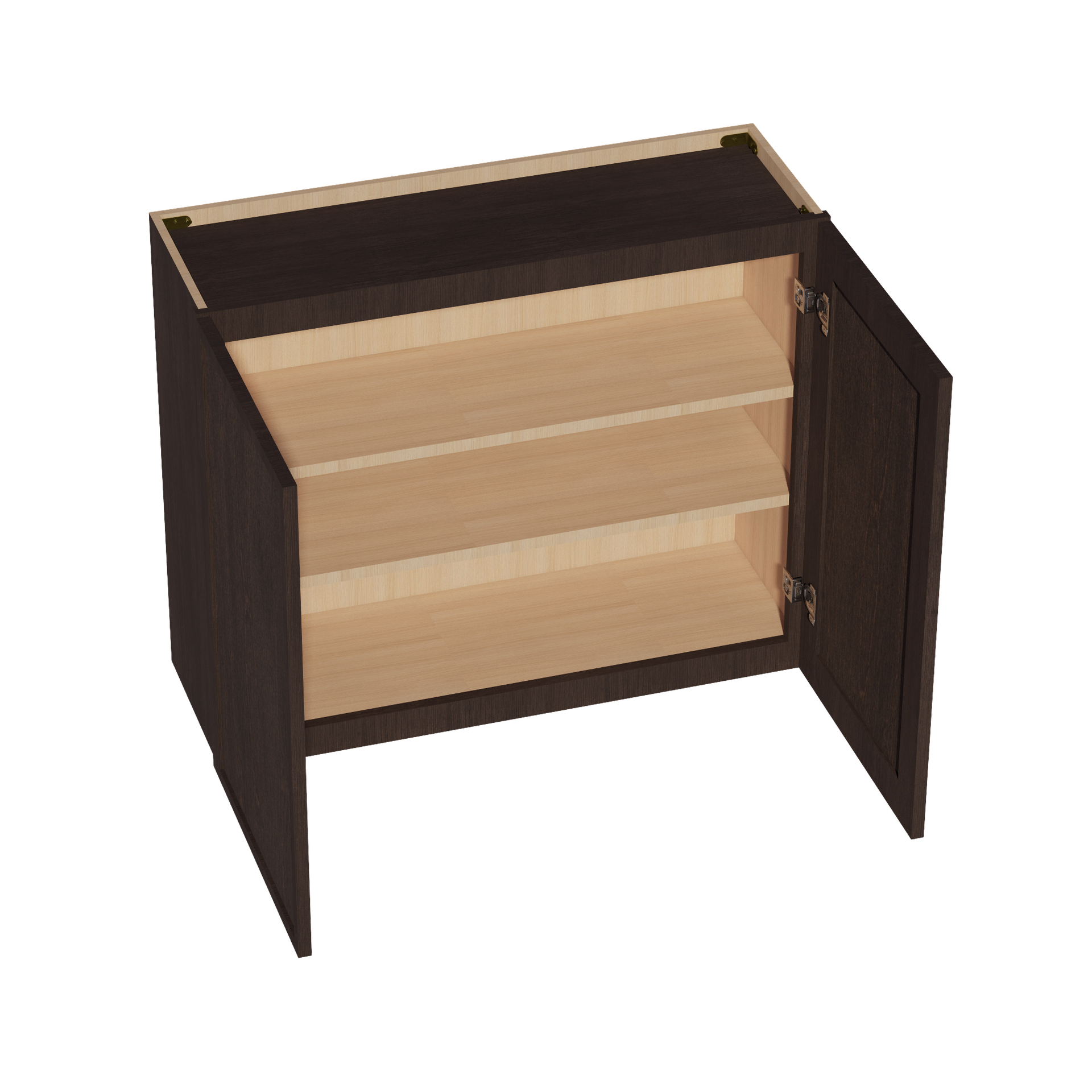 W3630-SSE  Wall Cabinet 2 Doors & 2 Shelves - Slim Shaker Style - Espresso   36"W x 30"H x 12"D