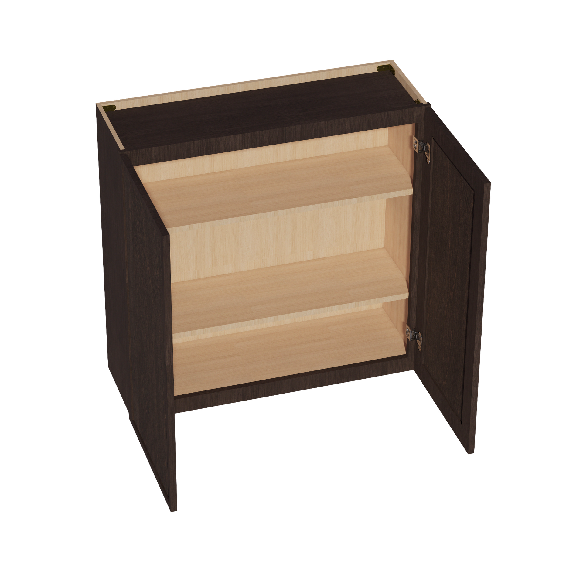 W3636-SSE  Wall Cabinet 2 Doors & 2 Shelves - Slim Shaker Style - Espresso   36"W x 36"H x 12"D