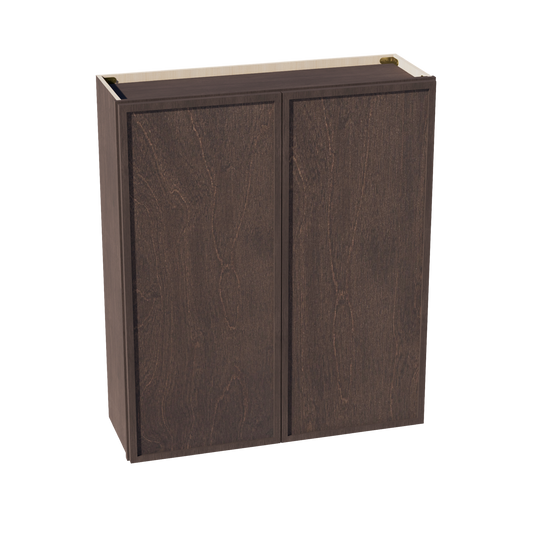 W3642-SSE  Wall Cabinet 2 Doors & 2 Shelves - Slim Shaker Style - Espresso   36"W x 42"H x 12"D