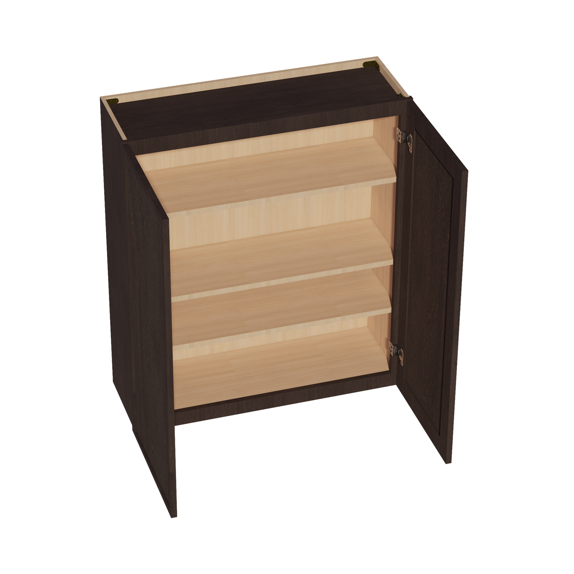 W3642-SSE  Wall Cabinet 2 Doors & 2 Shelves - Slim Shaker Style - Espresso   36"W x 42"H x 12"D