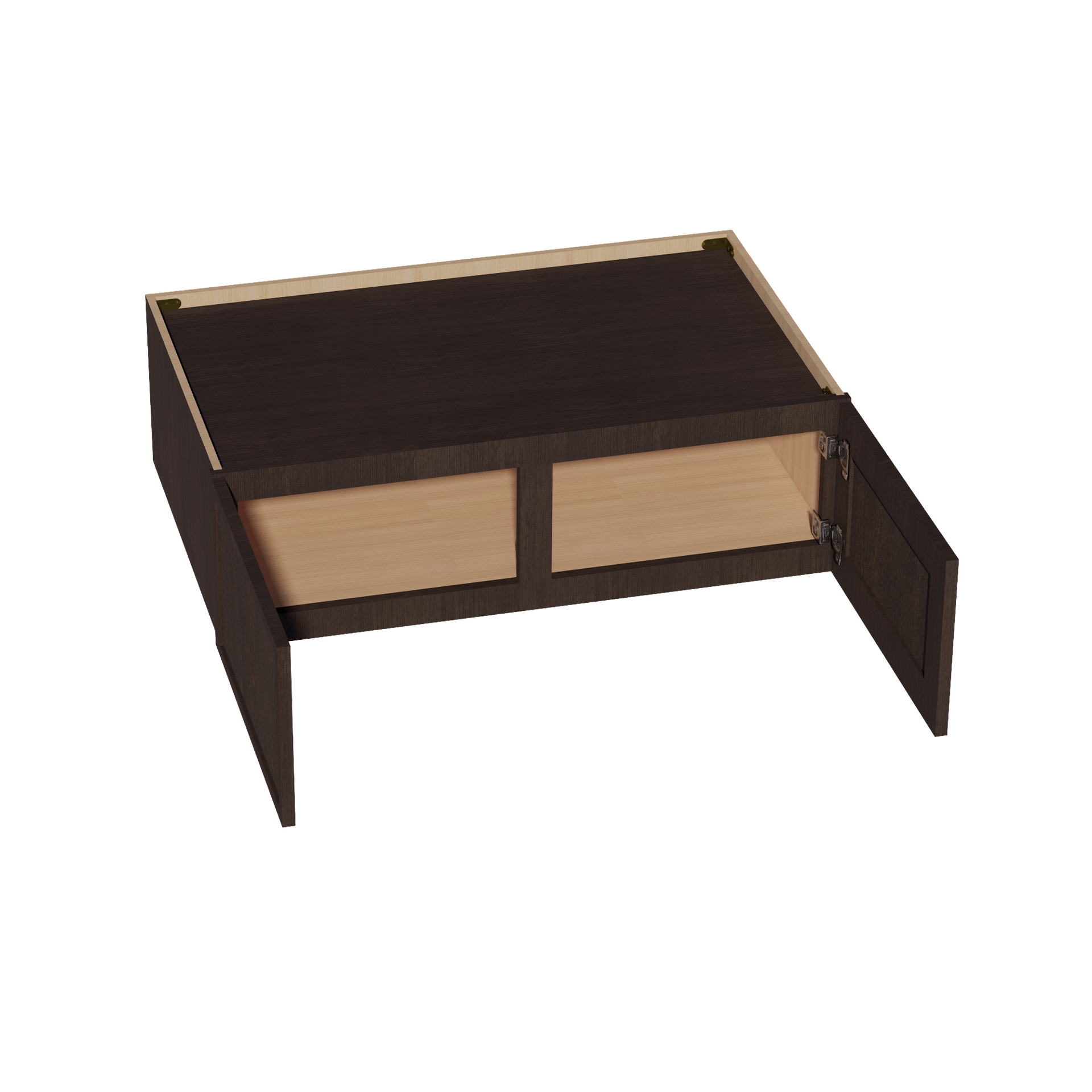 W3912-SSE  Wall Cabinet 2 Doors & 2 Shelves - Slim Shaker Style - Espresso   39"W x 12"H x 12"D