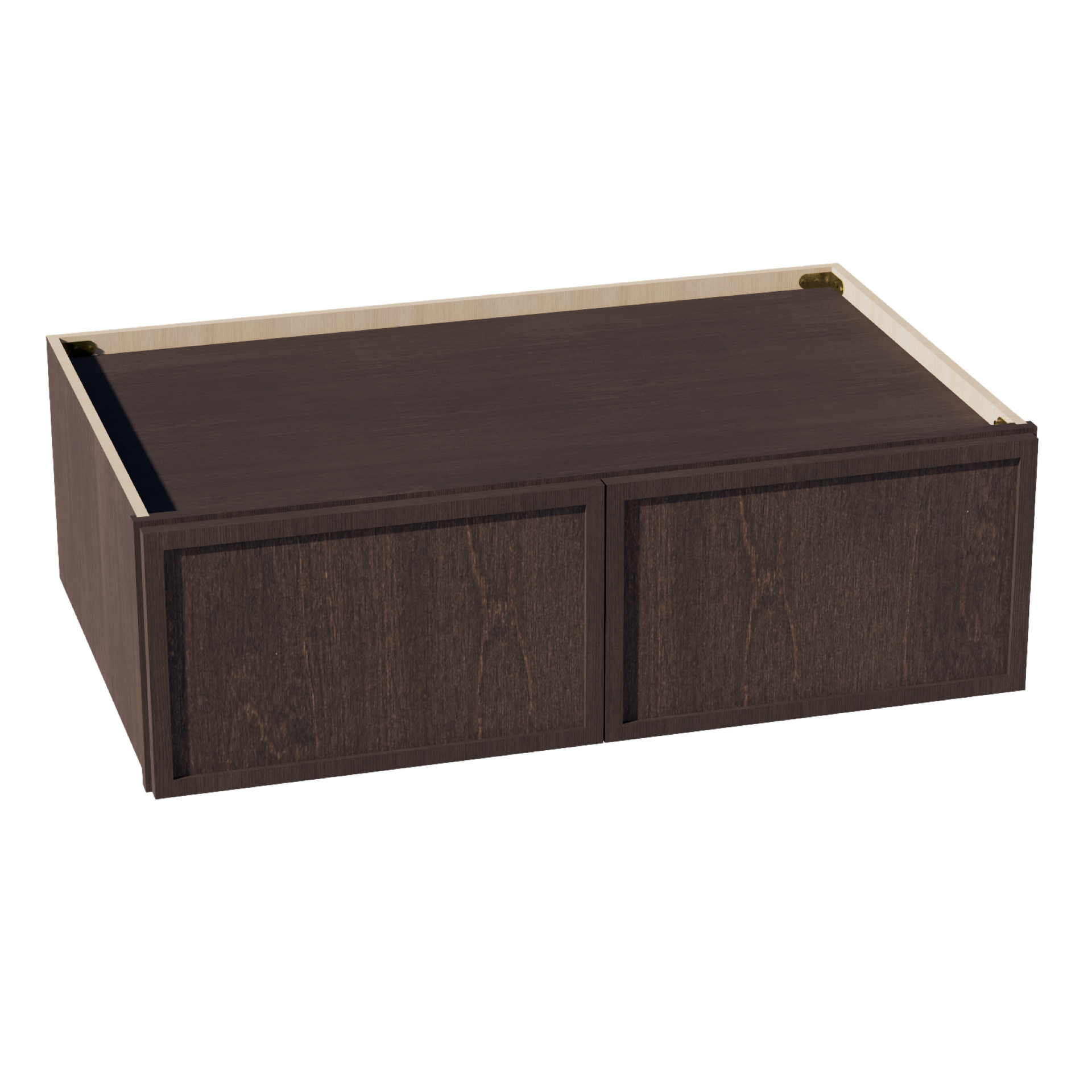 W3912-SSE  Wall Cabinet 2 Doors & 2 Shelves - Slim Shaker Style - Espresso   39"W x 12"H x 12"D