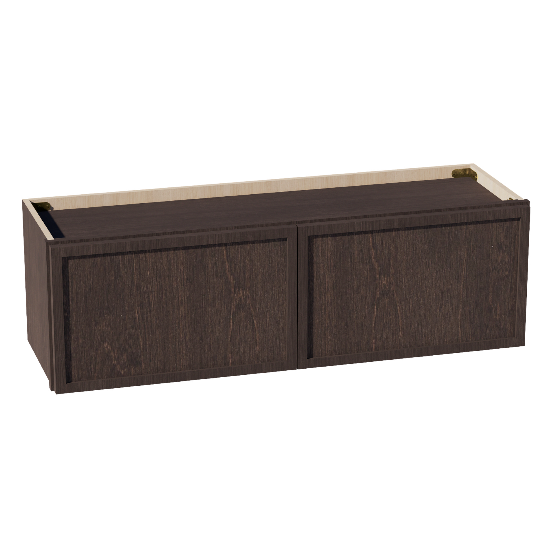 W391224-SSE  Wall Cabinet 2 Doors & 2 Shelves - Slim Shaker Style - Espresso   39"W x 12"H x 24"D