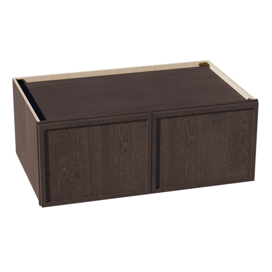 W3915-SSE  Wall Cabinet 2 Doors & 2 Shelves - Slim Shaker Style - Espresso   39"W x 15"H x 12"D