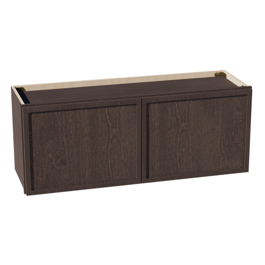 W391524-SSE  Wall Cabinet 2 Doors & 2 Shelves - Slim Shaker Style - Espresso   39"W x 15"H x 24"D