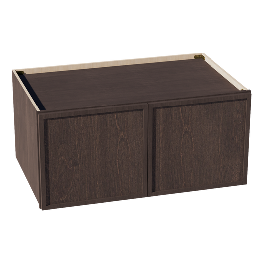 W3918-SSE  Wall Cabinet 2 Doors & 2 Shelves - Slim Shaker Style - Espresso   39"W x 18"H x 12"D