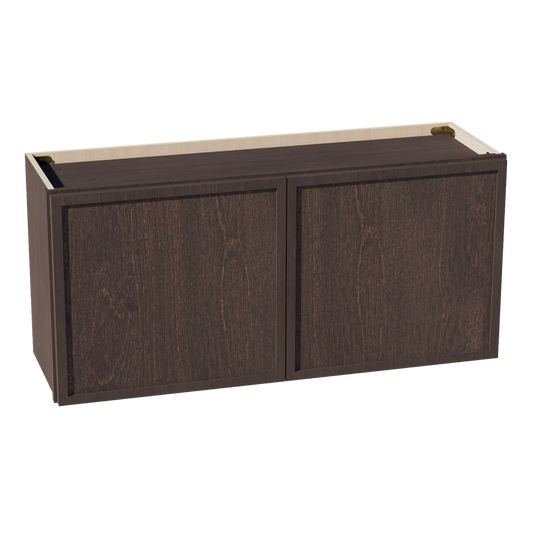 W391824-SSE  Wall Cabinet 2 Doors & 2 Shelves - Slim Shaker Style - Espresso   39"W x 18"H x 24"D