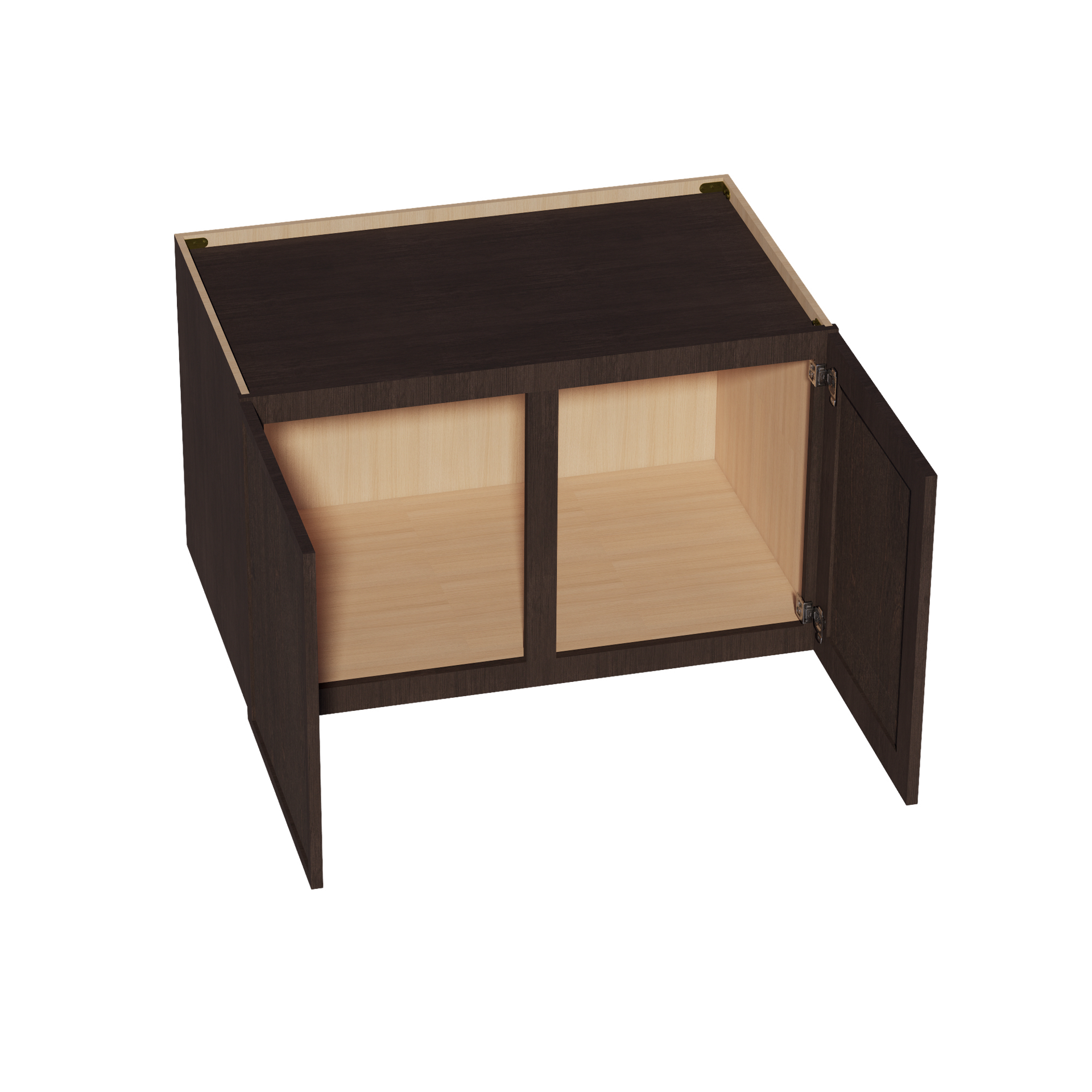 W3924-SSE  Wall Cabinet 2 Doors & 2 Shelves - Slim Shaker Style - Espresso   39"W x 24"H x 12"D