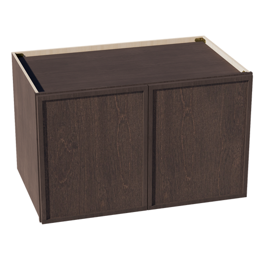 W3924-SSE  Wall Cabinet 2 Doors & 2 Shelves - Slim Shaker Style - Espresso   39"W x 24"H x 12"D