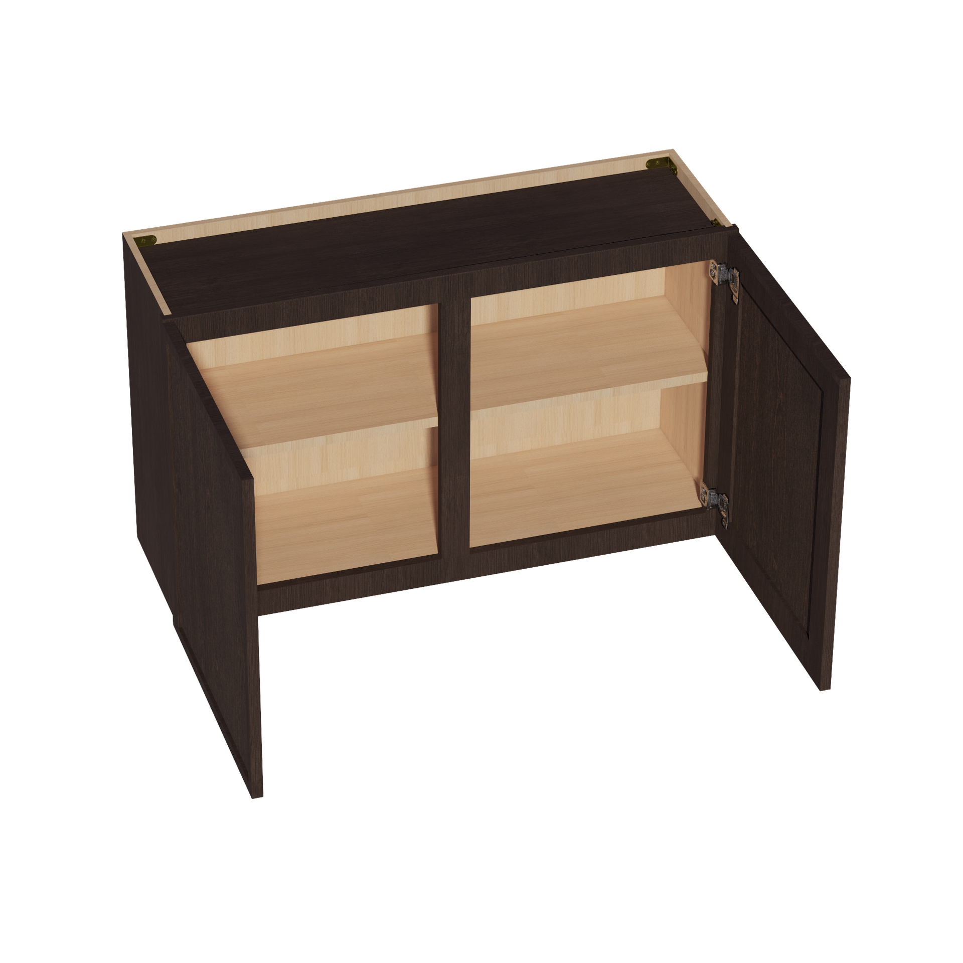 W392424-SSE  Wall Cabinet 2 Doors & 2 Shelves - Slim Shaker Style - Espresso   39"W x 24"H x 24"D