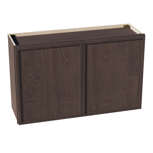 W392424-SSE  Wall Cabinet 2 Doors & 2 Shelves - Slim Shaker Style - Espresso   39"W x 24"H x 24"D