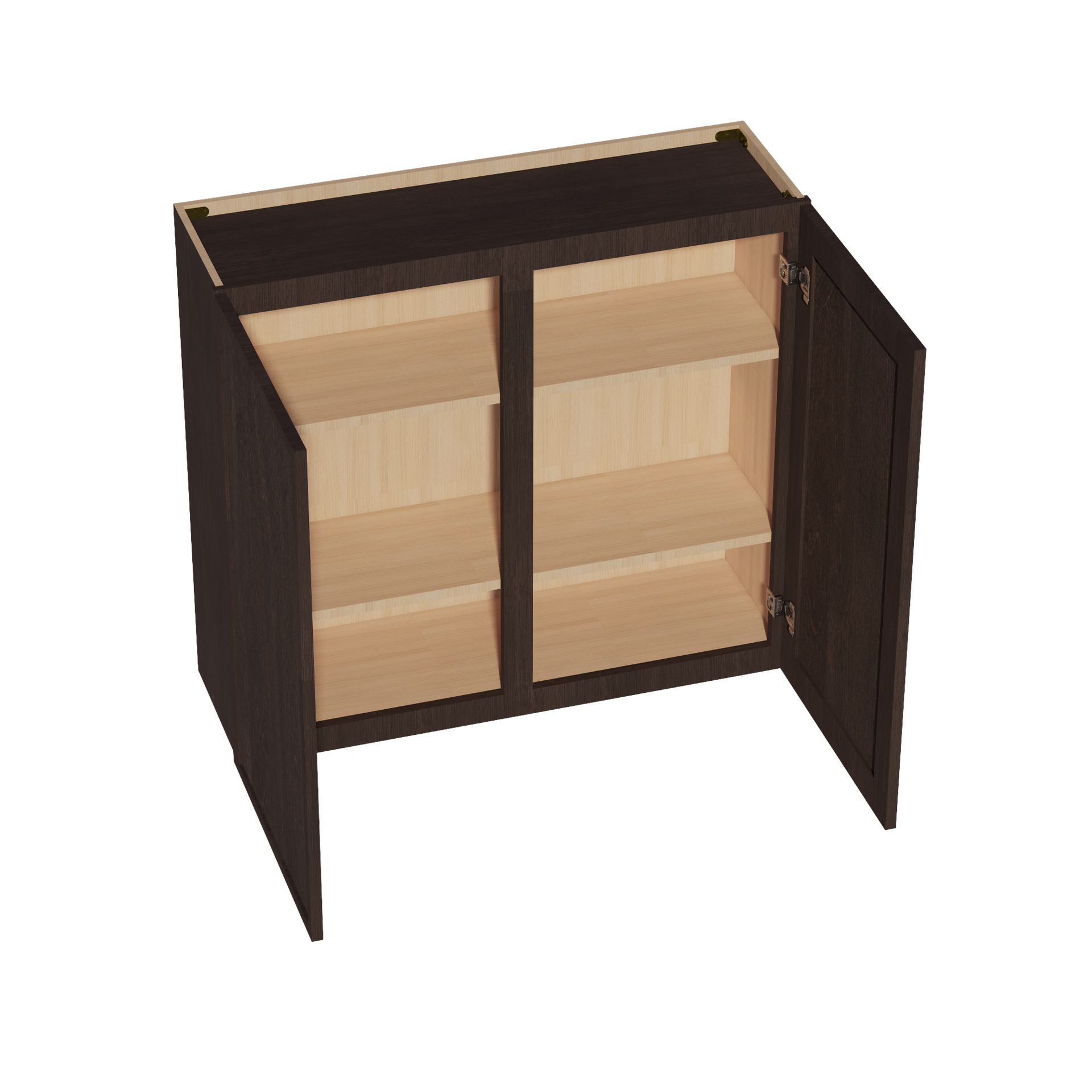 W3936-SSE  Wall Cabinet 2 Doors & 2 Shelves - Slim Shaker Style - Espresso   39"W x 36"H x 12"D