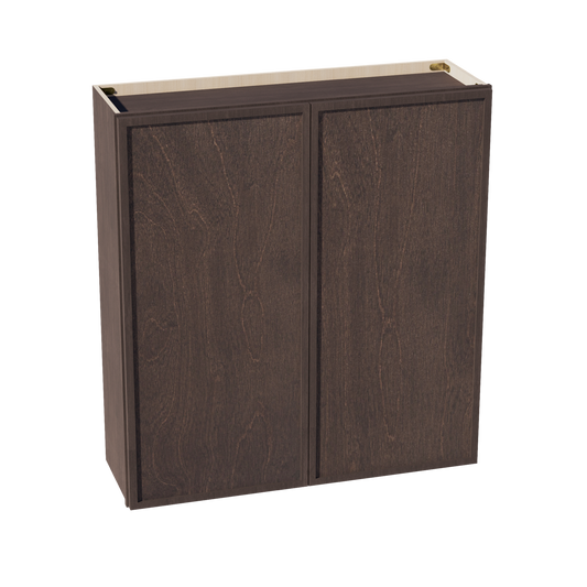 W3942-SSE  Wall Cabinet 2 Doors & 2 Shelves - Slim Shaker Style - Espresso   39"W x 36"H x 12"D