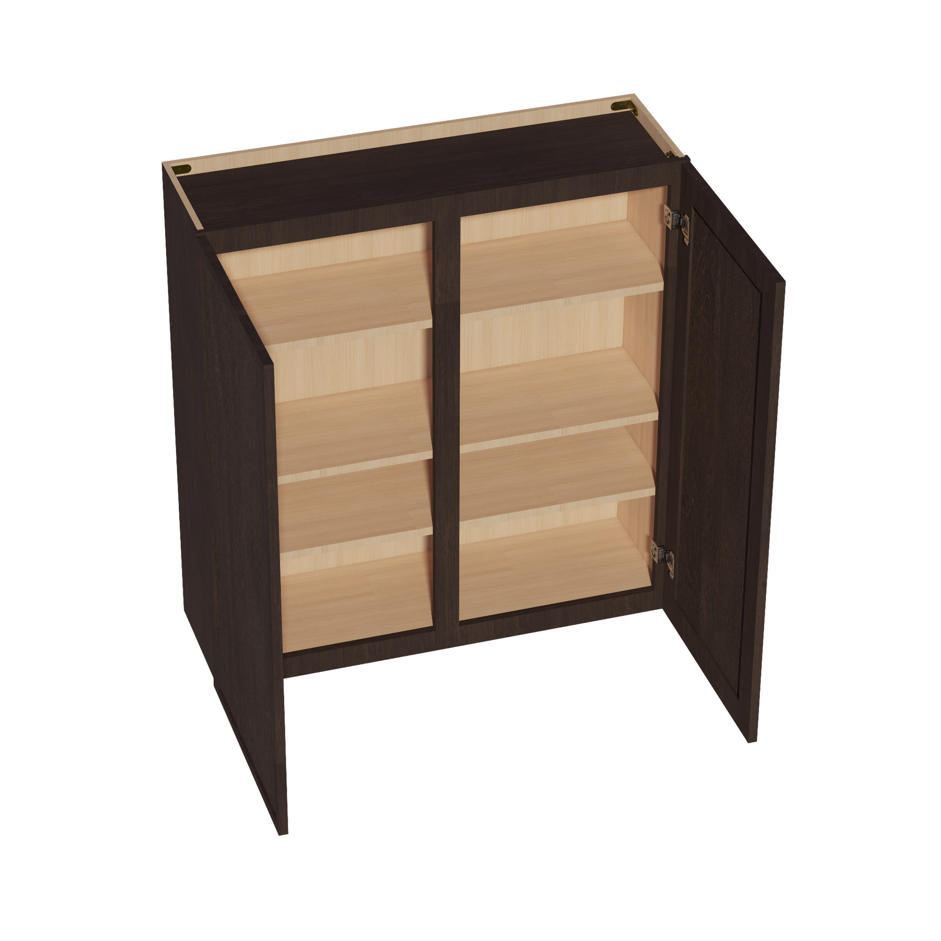 W3942-SSE  Wall Cabinet 2 Doors & 2 Shelves - Slim Shaker Style - Espresso   39"W x 36"H x 12"D