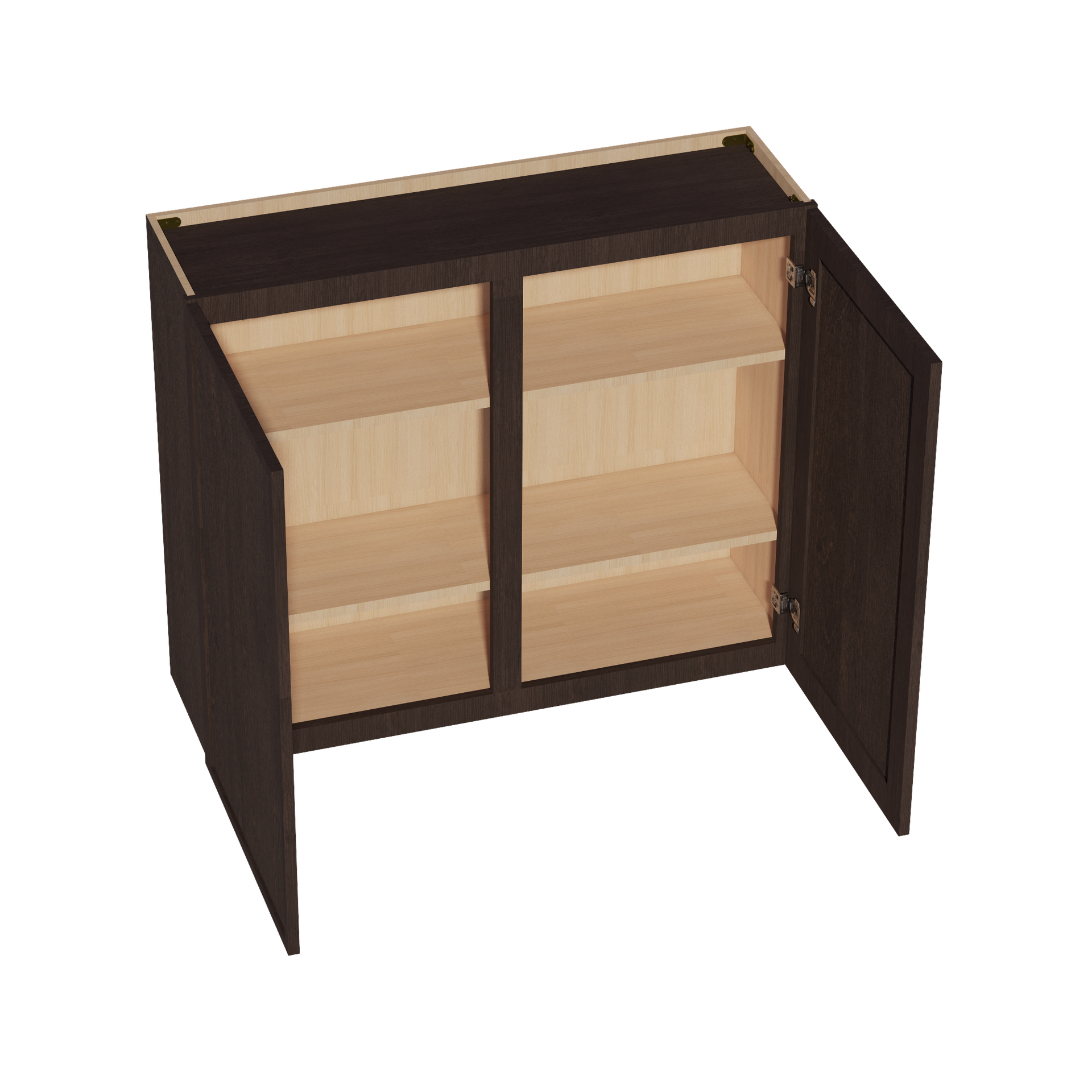 W4236-SSE  Wall Cabinet 2 Doors & 2 Shelves - Slim Shaker Style - Espresso   42"W x 36"H x 12"D
