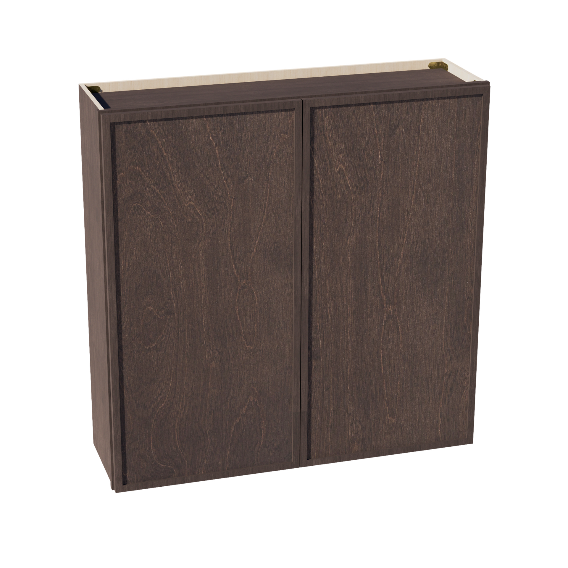 W4242-SSE  Wall Cabinet 2 Doors & 2 Shelves - Slim Shaker Style - Espresso   42"W x 42"H x 12"D