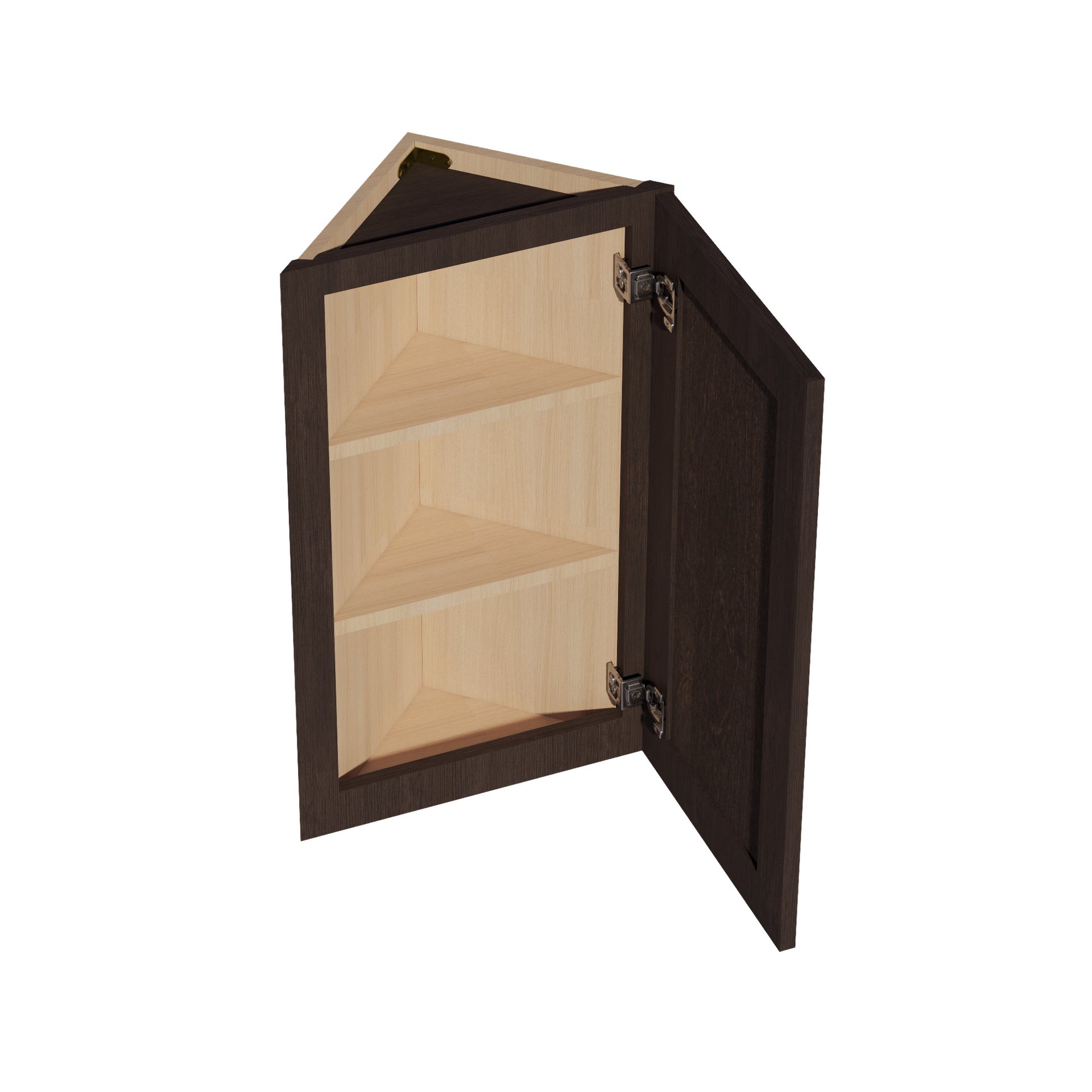 WAE1230-SSE  Wall Angle End Cabinet 1 Door & 2 Shelves - Slim Shaker Style - Espresso   12"W x 30"H x 12"D