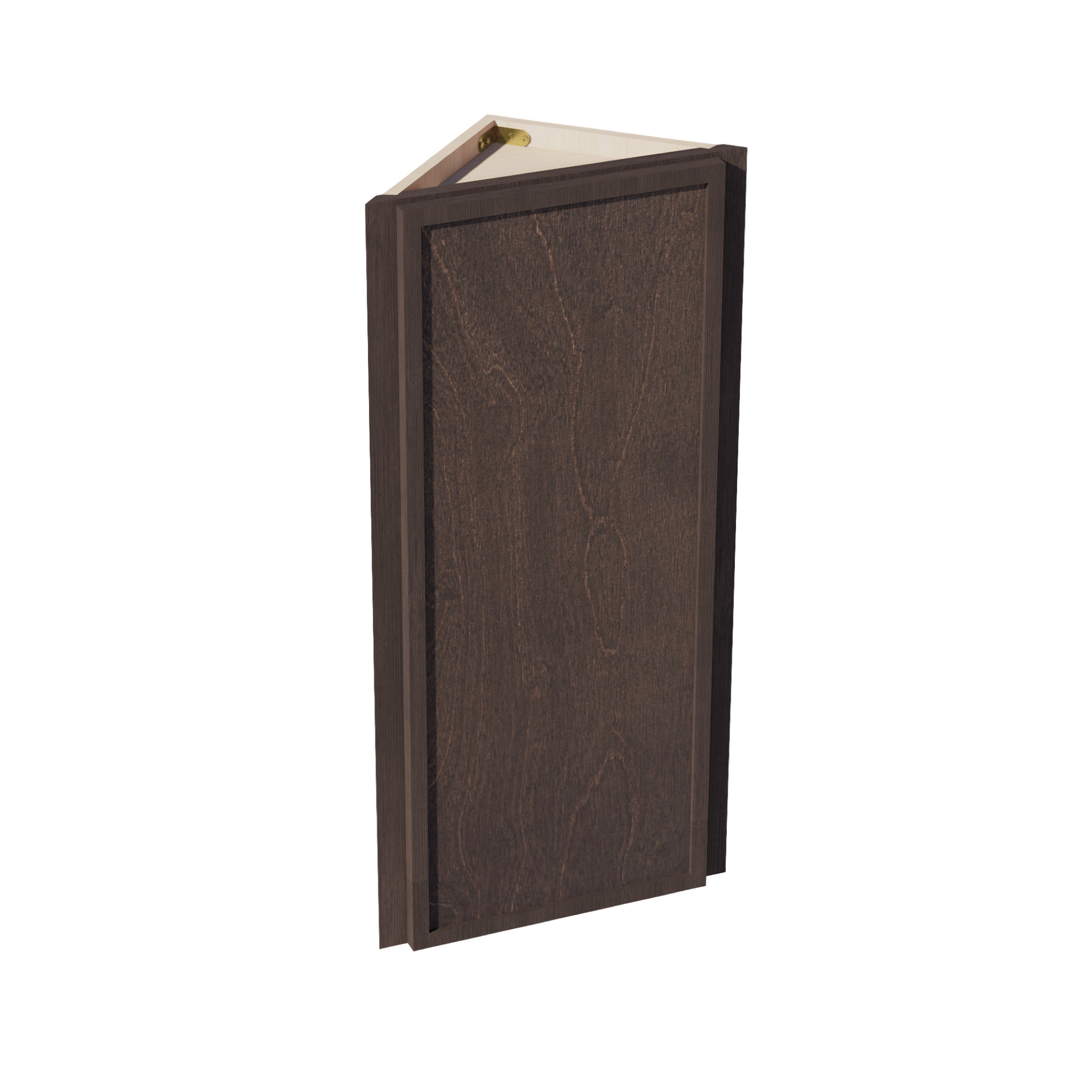 WAE1236-SSE  Wall Angle End Cabinet 1 Door & 2 Shelves - Slim Shaker Style - Espresso   12"W x 36"H x 12"D