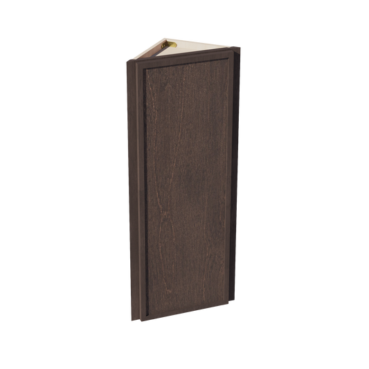 WAE1242-SSE  Wall Angle End Cabinet 1 Door & 2 Shelves - Slim Shaker Style - Espresso   12"W x 42"H x 12"D