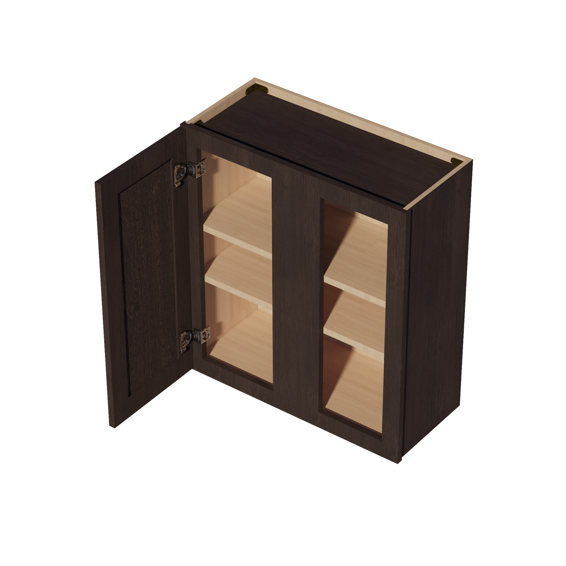 WBC2730-SSE  Wall Blind Corner Cabinet 1 Door & 2 Shelves - Slim Shaker Style - Espresso   27"W x 30"H x 12"D