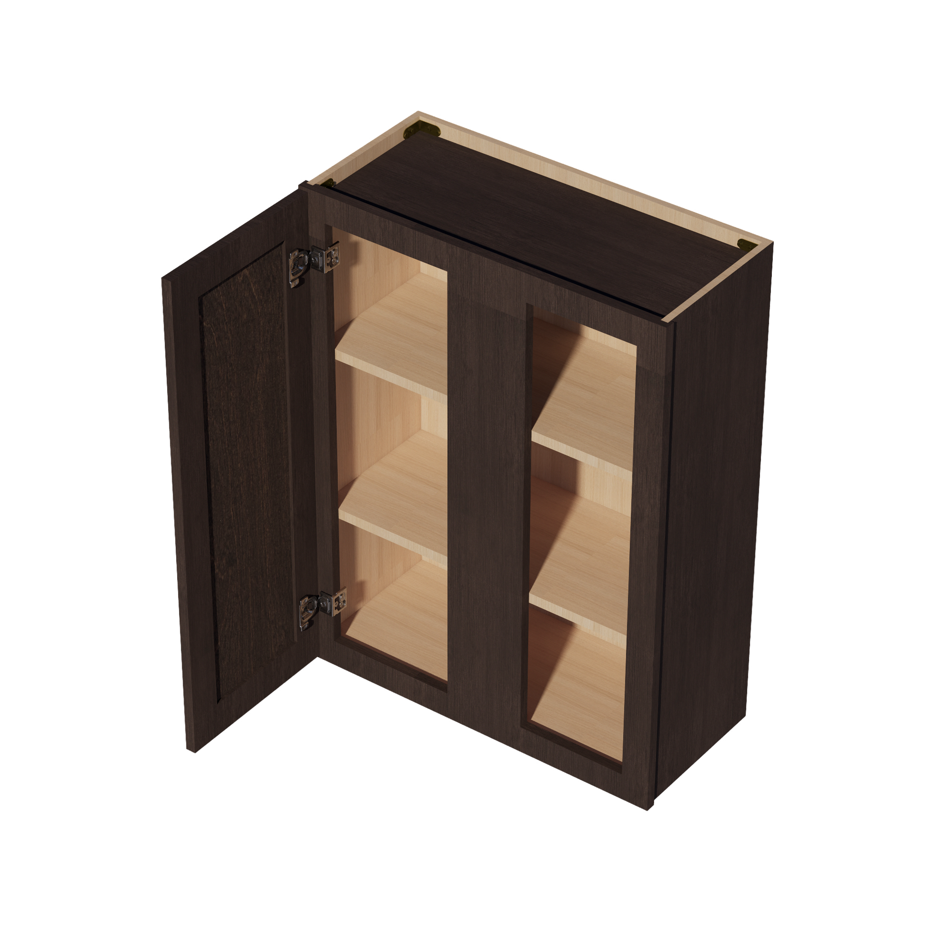 WBC2736-SSE  Wall Blind Corner Cabinet 1 Door & 2 Shelves - Slim Shaker Style - Espresso   27"W x 36"H x 12"D