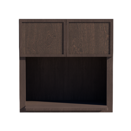 WM3030-SSE  Wall Cabinets 2 Doors Wall Built-in Microwave  - Slim Shaker Style - Espresso   30"W x 30"H x 12"D
