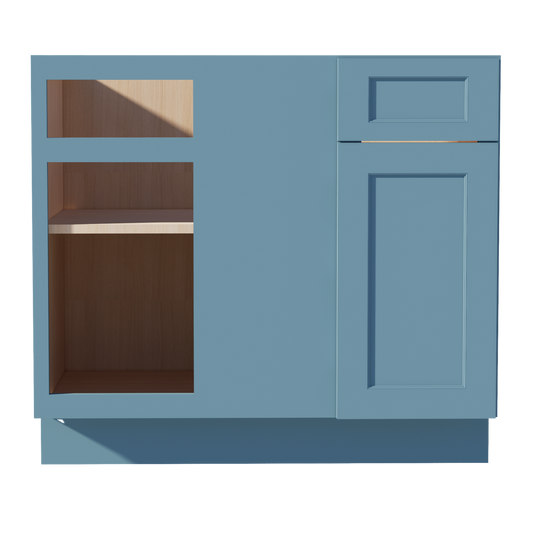 BBC39/42-SG  Base cabinet Blind Corner - Shaker Style - Green   39"W x 34-1/2"H x 24"D