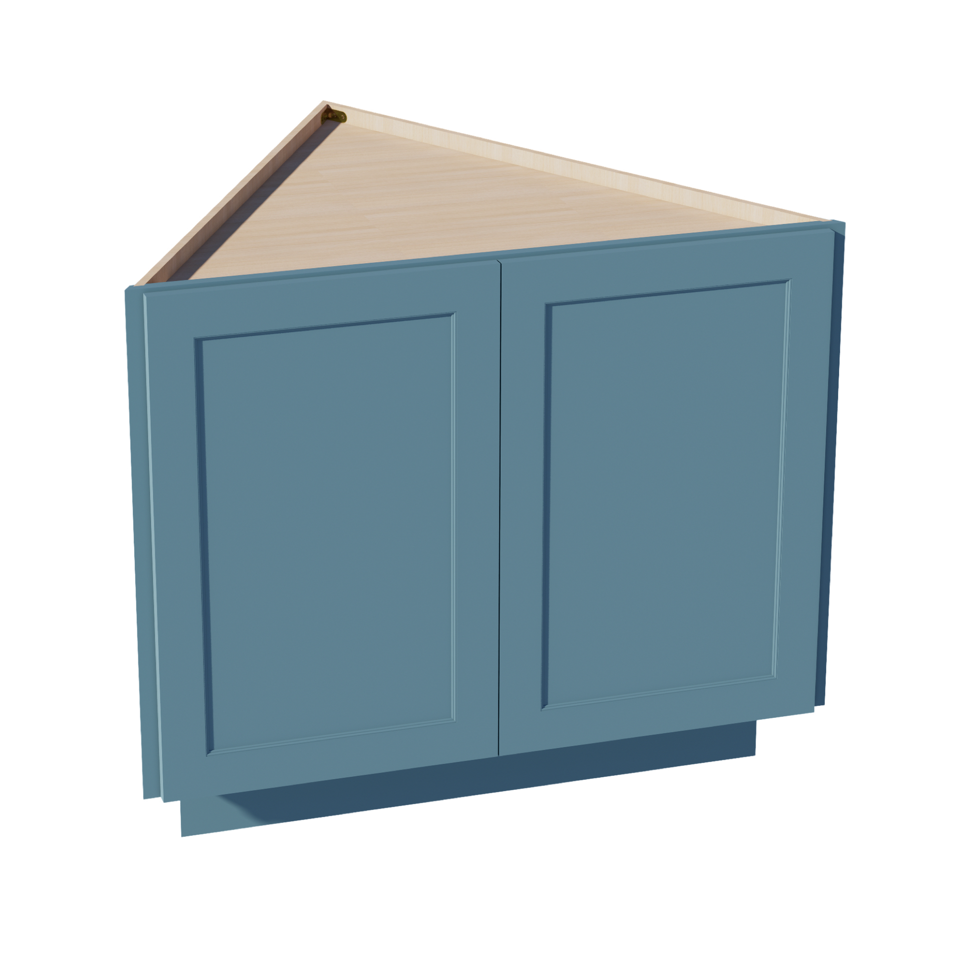 BEC24-SG  Base cabinet 2 Full Height Door Angle - Shaker Style - Green   24"D x 34-1/2"H x 24"D